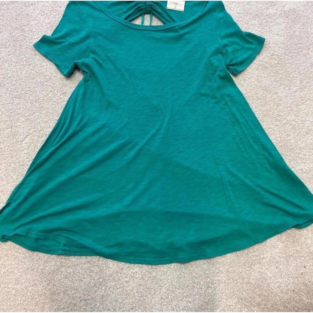 T.La Anthropologie Blouse Green Women's Size XS Short Sleeve - Picture 7 of 11
